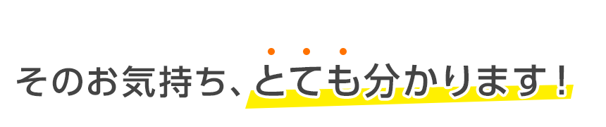 そのお気持ち、とても分かります！